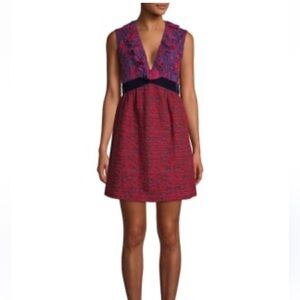 Anna Sui Red and Purple Mini Dress